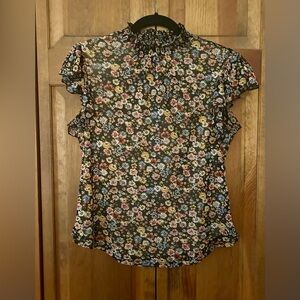 Stem and Vine Women’s Sz S Flowy Ruffled Cottagecore Inspired Floral Blouse Top